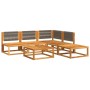 Garden sofa set with 6 pieces, solid acacia wood, and cushions. by , Outdoor sofas - Ref: Foro24-3278841, Price: 611,72 €, Di...