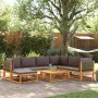 Garden sofa set with 8 pieces, solid acacia wood, and cushions. by , Garden sets - Ref: Foro24-3278904, Price: 870,99 €, Disc...