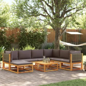 Garden sofa set with 8 pieces, solid acacia wood, and cushions. by , Garden sets - Ref: Foro24-3278904, Price: 871,77 €, Disc...