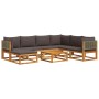 Garden sofa set with 8 pieces, solid acacia wood, and cushions. by , Garden sets - Ref: Foro24-3278904, Price: 868,88 €, Disc...