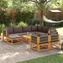 Gartensofa-Set mit 10 Teilen, massives Akazienholz, inklusive Kissen. von , Outdoor-Sofas - Ref: Foro24-3278836, Preis: 1,00 ...