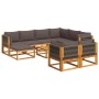 Gartensofa-Set mit 10 Teilen, massives Akazienholz, inklusive Kissen. von , Outdoor-Sofas - Ref: Foro24-3278836, Preis: 1,00 ...