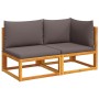 2-seater garden sofa with solid acacia wood cushions by , Outdoor sofas - Ref: Foro24-4008163, Price: 255,62 €, Discount: %