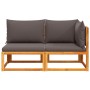 2-seater garden sofa with solid acacia wood cushions by , Outdoor sofas - Ref: Foro24-4008163, Price: 255,62 €, Discount: %