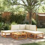 Garden sofa set with 6 pieces, solid acacia wood, and cushions. by , Garden sets - Ref: Foro24-3278869, Price: 568,99 €, Disc...