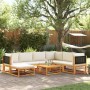 Garden sofa set with 8 pieces, solid acacia wood, and cushions. by , Garden sets - Ref: Foro24-3278881, Price: 867,67 €, Disc...