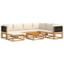 Garden sofa set with 8 pieces, solid acacia wood, and cushions. by , Garden sets - Ref: Foro24-3278881, Price: 867,67 €, Disc...