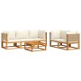 Garden sofa set with 6 pieces, solid acacia wood, and cushions. by , Garden sets - Ref: Foro24-3278925, Price: 718,15 €, Disc...