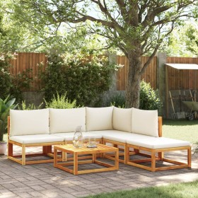 Garden sofa set with 6 pieces, solid acacia wood, and cushions. by , Garden sets - Ref: Foro24-3278933, Price: 601,99 €, Disc...