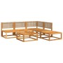 Garden sofa set with 6 pieces, solid acacia wood, and cushions. by , Garden sets - Ref: Foro24-3278933, Price: 601,26 €, Disc...