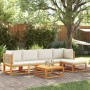 Garden sofa set with 6 pieces, solid acacia wood, and cushions. by , Garden sets - Ref: Foro24-3278919, Price: 629,83 €, Disc...