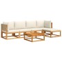 Garden sofa set with 6 pieces, solid acacia wood, and cushions. by , Garden sets - Ref: Foro24-3278919, Price: 629,83 €, Disc...