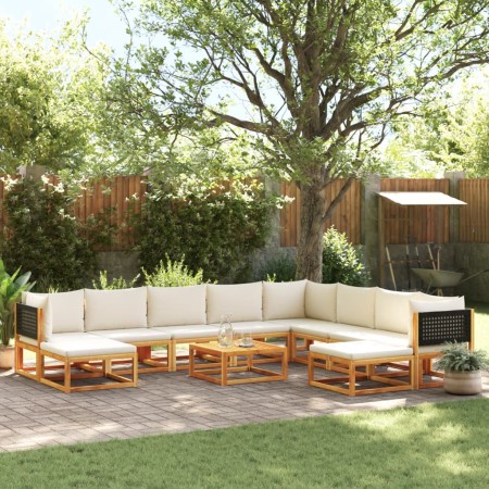 Garden sofa set with 11 pieces, solid acacia wood, and cushions. by , Garden sets - Ref: Foro24-3278883, Price: 1,00 €, Disco...