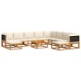 Garden sofa set with 11 pieces, solid acacia wood, and cushions. by , Garden sets - Ref: Foro24-3278883, Price: 1,00 €, Disco...