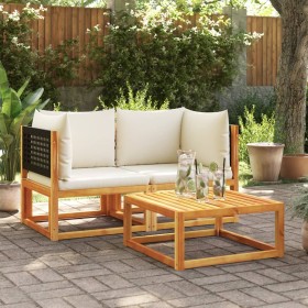 Corner garden sofas with 2-piece solid acacia wood cushions by , Garden sets - Ref: Foro24-3278876, Price: 279,57 €, Discount: %