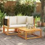 Ecksofas für den Garten mit 2-teiligen Kissen aus massivem Akazienholz. von , Gartensets - Ref: Foro24-3278876, Preis: 279,57...