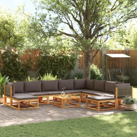 Garden sofa set with 11 pieces, solid acacia wood, and cushions. by , Garden sets - Ref: Foro24-3278906, Price: 1,00 €, Disco...