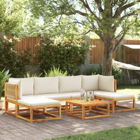 Garden sofa set with 7 pieces, solid acacia wood, and cushions. by , Outdoor sofas - Ref: Foro24-3278862, Price: 727,99 €, Di...