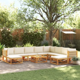 Garden sofa set with 11 pieces, solid acacia wood, and cushions. by , Outdoor sofas - Ref: Foro24-3278860, Price: 1,00 €, Dis...