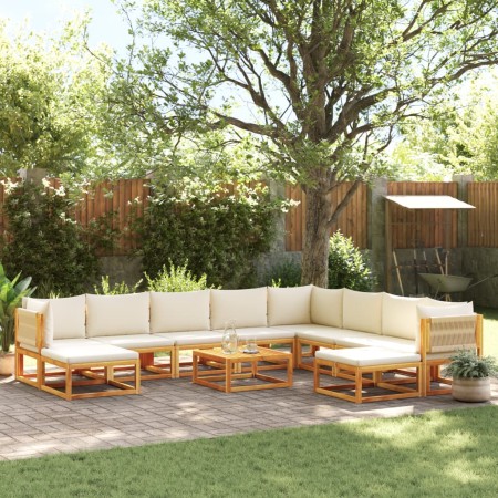 Garden sofa set with 11 pieces, solid acacia wood, and cushions. by , Outdoor sofas - Ref: Foro24-3278860, Price: 1,00 €, Dis...