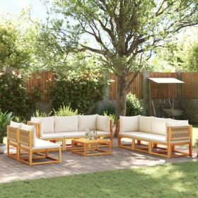 Gartensofa-Set mit 9-teiligen massiven Akazienholz-Kissen. von , Outdoor-Sofas - Ref: Foro24-3278857, Preis: 1,00 €, Rabatt: %