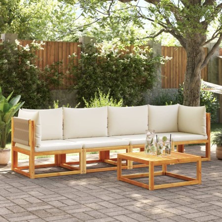 Gartensofagarnitur mit 4-teiligen Kissen aus massivem Akazienholz. von , Outdoor-Sofas - Ref: Foro24-3278855, Preis: 504,65 €...