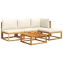 Garden sofa set with 5 pieces, solid acacia wood, and cushions. by , Outdoor sofas - Ref: Foro24-3278848, Price: 502,10 €, Di...