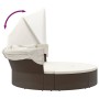 Garden sunbed with canopy and brown PE rattan cushions by , Outdoor beds - Ref: Foro24-362253, Price: 497,31 €, Discount: %