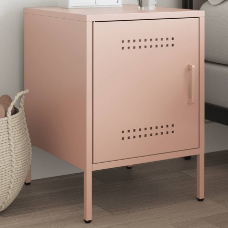 Pink steel bedside table 36x39x50.5 cm by , Nightstands - Ref: Foro24-842912, Price: 70,35 €, Discount: %