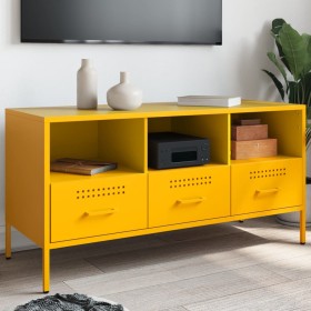 Mueble de TV acero laminado en frío amarillo 100,5x39x50,5 cm de , Muebles TV - Ref: Foro24-843039, Precio: 154,99 €, Descuen...