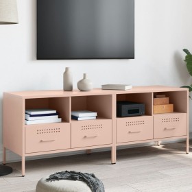 Muebles de TV 2 pzas acero laminado en frío rosa 68x39x50,5 cm de , Muebles TV - Ref: Foro24-843045, Precio: 222,00 €, Descue...