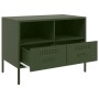 TV furniture 2 pieces made of olive green laminated steel, 68x39x50.5 cm by , TV Furniture - Ref: Foro24-843051, Price: 222,0...