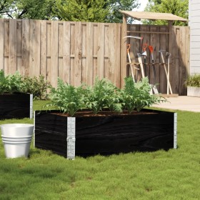 Solid black pine wood planter 120x80 cm by , Pots and planters - Ref: Foro24-3295848, Price: 64,51 €, Discount: %