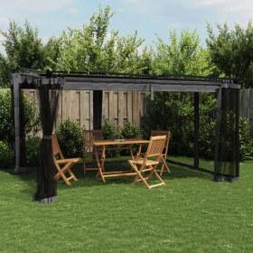 Gazebo with anthracite gray steel mesh walls 4x3 m by , Tents and gazebos - Ref: Foro24-4003912, Price: 385,41 €, Discount: %