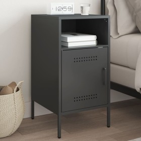 Bedside table made of cold-rolled black steel, 36x39x68 cm by , Nightstands - Ref: Foro24-843066, Price: 77,09 €, Discount: %