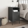 Bedside table made of cold-rolled black steel, 36x39x68 cm by , Nightstands - Ref: Foro24-843066, Price: 102,99 €, Discount: %