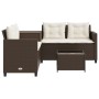 L-shaped garden sofa with table and brown PE rattan cushions by , Garden sets - Ref: Foro24-369028, Price: 371,57 €, Discount: %