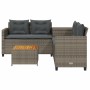 Gartensofa in L-Form mit Tisch und grauen PE-Rattan-Kissen. von , Gartensets - Ref: Foro24-369037, Preis: 374,79 €, Rabatt: %