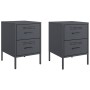 Bedside tables 2 units anthracite gray steel 36x39x50.5 cm by , Nightstands - Ref: Foro24-842927, Price: 162,21 €, Discount: %