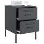 Bedside tables 2 units anthracite gray steel 36x39x50.5 cm by , Nightstands - Ref: Foro24-842927, Price: 162,21 €, Discount: %