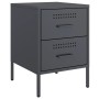 Bedside tables 2 units anthracite gray steel 36x39x50.5 cm by , Nightstands - Ref: Foro24-842927, Price: 162,21 €, Discount: %