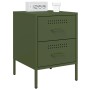 Bedside tables 2 units olive green steel 36x39x50.5 cm by , Nightstands - Ref: Foro24-842931, Price: 162,21 €, Discount: %