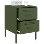 Bedside tables 2 units olive green steel 36x39x50.5 cm by , Nightstands - Ref: Foro24-842931, Price: 162,21 €, Discount: %