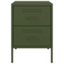 Bedside tables 2 units olive green steel 36x39x50.5 cm by , Nightstands - Ref: Foro24-842931, Price: 162,21 €, Discount: %