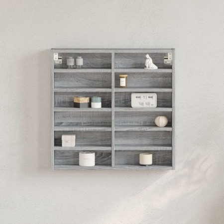 Engineered wood display case in Sonoma gray, 60x8.5x58 cm by , Shelves and shelves - Ref: Foro24-847966, Price: 43,22 €, Disc...