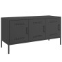 Schwarzer TV-Schrank aus Stahl, 100,5x39x50,5 cm. von , TV-Möbel - Ref: Foro24-842946, Preis: 117,68 €, Rabatt: %