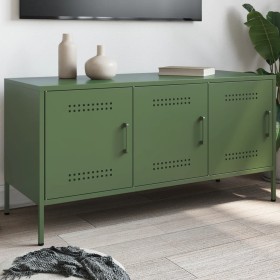 Mueble de TV de acero verde oliva 100,5x39x50,5 cm de , Muebles TV - Ref: Foro24-842950, Precio: 125,99 €, Descuento: %