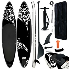 Juego de tabla de paddle surf inflable negra 366x76x15 cm de vidaXL, Paddleboards - Ref: Foro24-92748, Precio: 260,34 €, Desc...