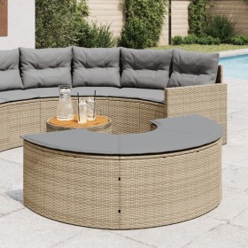 Garden stool with beige synthetic rattan cushions by , Outdoor ottomans - Ref: Foro24-369089, Price: 145,15 €, Discount: %