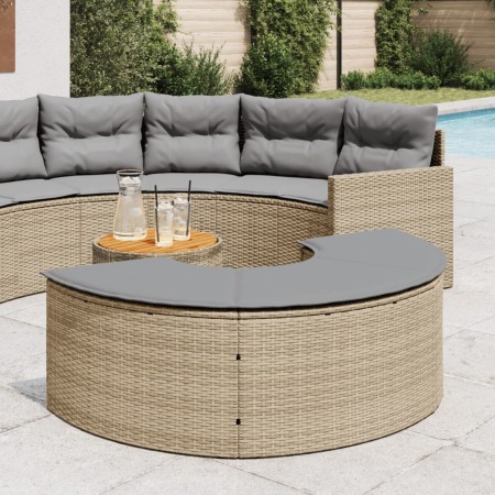 Garden stool with beige synthetic rattan cushions by , Outdoor ottomans - Ref: Foro24-369089, Price: 154,52 €, Discount: %